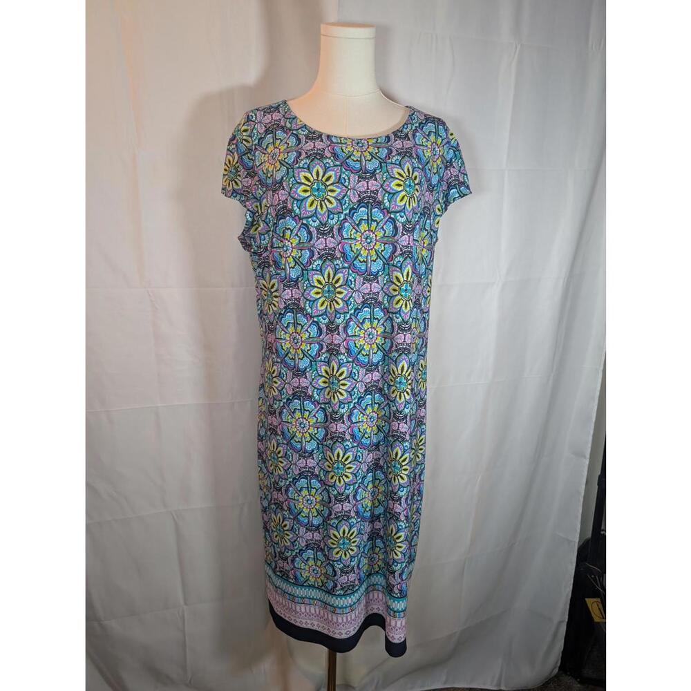 Liz Claiborne Women's Midi Dress XL Floral Pattern Excellent Condition